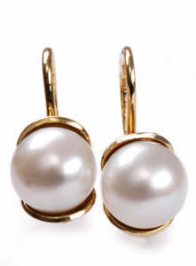 Stuchlík zlaté perlové náušnice s mořskou perlou N186 