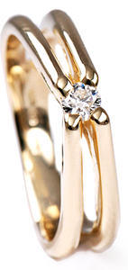 Zlatý prsten s diamantem PD263 