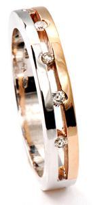 Zlatý prsten s diamanty PD537 