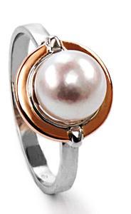 Stuchlík zlatý dámský prsten s mořskou perlou P958 