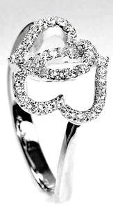 Stuchlík zlatý prsten diamantová srdce PD197 