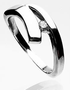 Zlatý prsten s diamantem 014973 