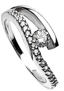 Zlatý prsten s diamanty 038629 