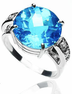 Stuchlík zlatý topazový prsten s diamanty 015397 