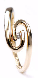 Zlatý prsten s diamantem PD153 