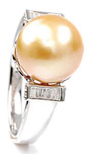 Stuchlík zlatý prsten s perlou a diamanty PD505 