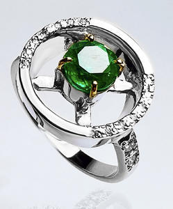 Stuchlík zlatý prsten smaragdové oko 015134 