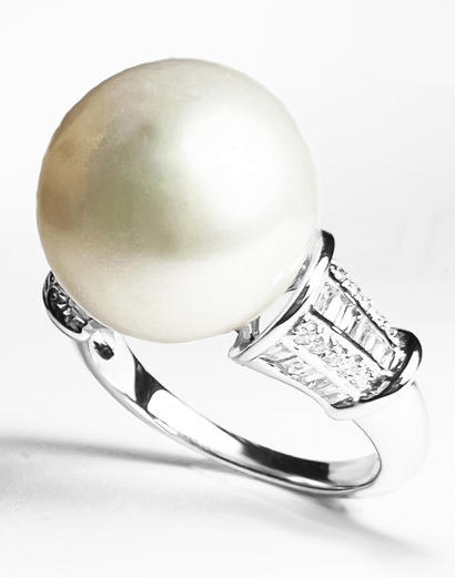 Zlatý prsten s mořskou perlou 019236  - 1