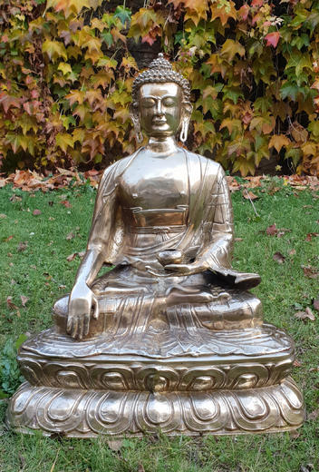 Buddha socha slitina kovů-mosaz  - 1