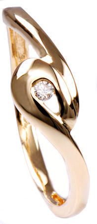 Zlatý prsten s diamantem PD252 