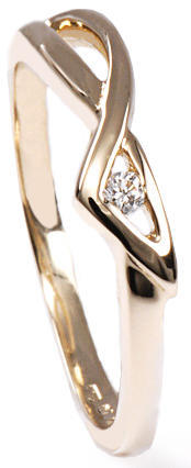 Zlatý prsten s diamantem PD253 