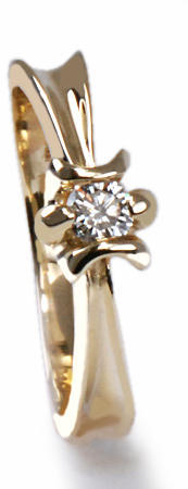 Zlatý prsten s diamantem PD337 