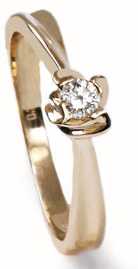 Zlatý prsten s diamantem PD338 