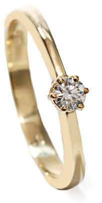 Zlatý prsten s diamantem PD415 