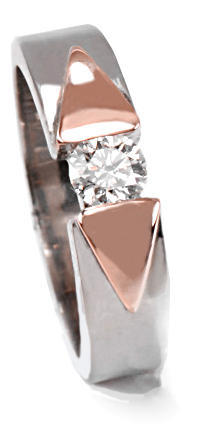 Zlatý prsten s diamantem PD461 