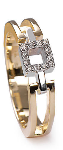 Zlatý prsten s diamanty PD278 