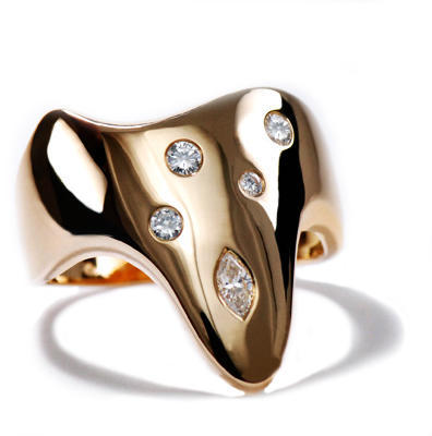 Zlatý prsten s diamanty PD408 