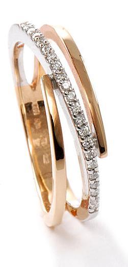 Zlatý prsten s diamanty PD535 
