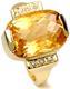 Zlatý prsten s citrínem a diamanty PD476 - 1/3