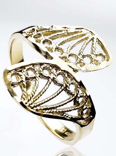 Stuchlík zlatý prsten Motýl 031659  - 1