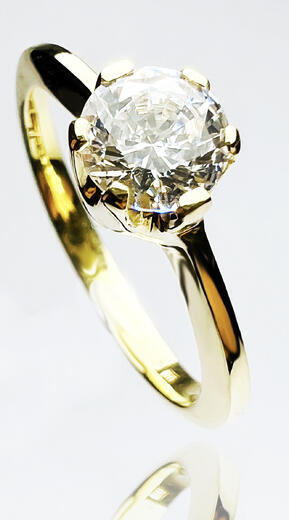 Stuchlík zlatý zirkonový prsten 014414  - 1