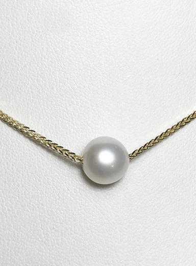 Zlatý přívěšek s perlou a řetízkem 201138  - 1