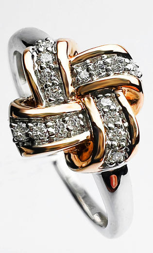 Zlatý prsten s diamanty 30127  - 1