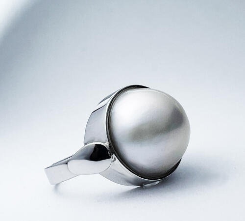 Stuchlík zlatý perlový prsten 014935  - 2