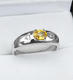 Zlatý prsten se safírem a diamanty 015297 - 2/4