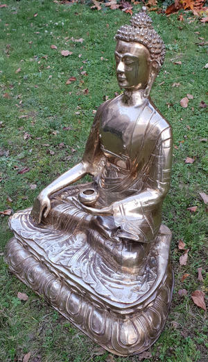 Buddha socha slitina kovů-mosaz  - 2