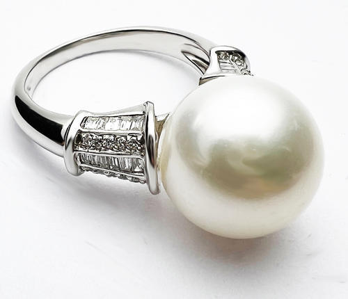 Zlatý prsten s mořskou perlou 019236  - 2