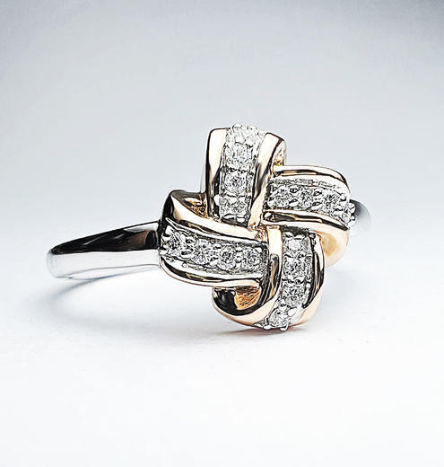 Stuchlík zlatý prsten s diamanty 30127  - 2