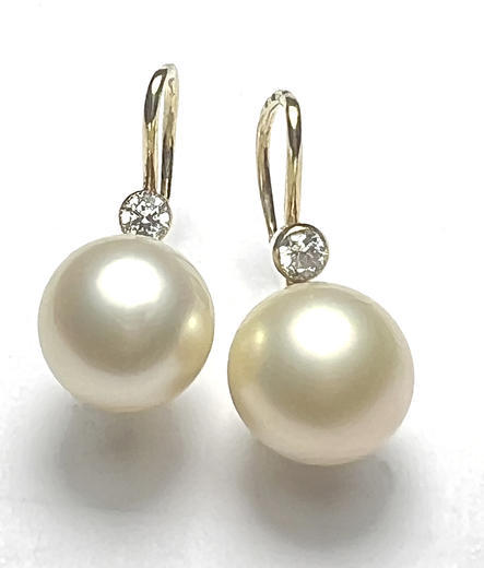 Stuchlík zlaté perlové náušnice se zirkony 023570  - 2