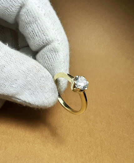 Stuchlík zlatý zirkonový prsten 014414  - 2