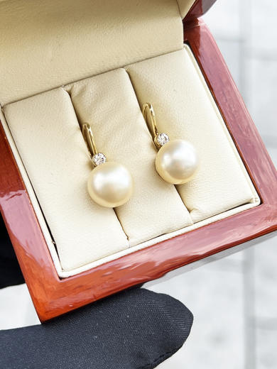 Stuchlík zlaté perlové náušnice se zirkony 023570  - 3