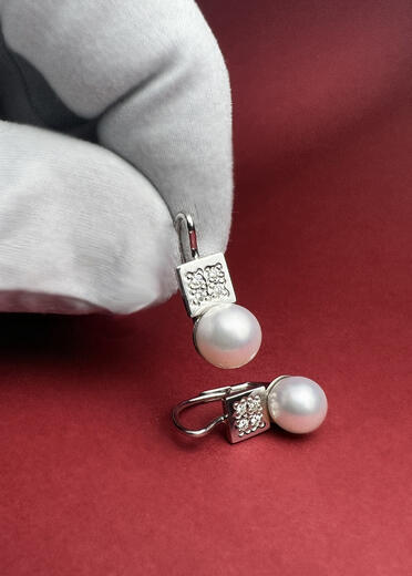 Stuchlík perlové náušnice s diamanty 023203  - 3