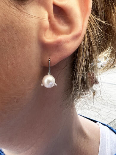 Stuchlík perlové náušnice s diamanty 023849  - 4