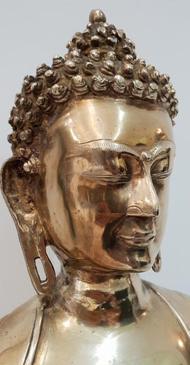 Buddha socha slitina kovů-mosaz  - 4
