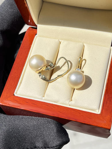 Stuchlík zlaté perlové náušnice se zirkony 023570  - 4
