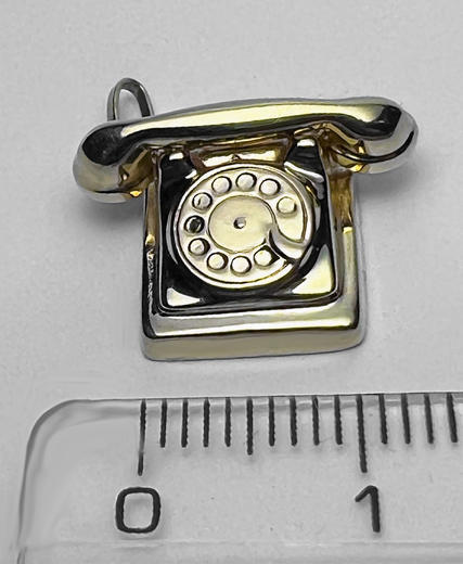 Stuchlík zlatý přívěsek Telefon Graham Bell 061946  - 4