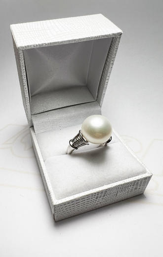 Zlatý prsten s mořskou perlou 019236  - 4