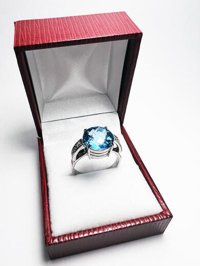 Stuchlík zlatý topazový prsten s diamanty 015397  - 4