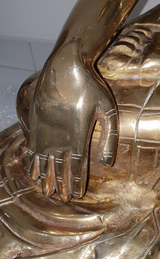 Buddha socha slitina kovů-mosaz  - 5
