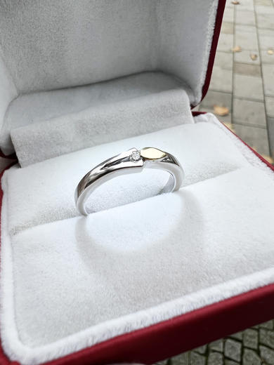Stuchlík zlatý prsten s diamantem PD385  - 5