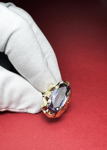 Stuchlík zlatý prsten s Alexandritem 015335  - 5