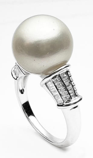 Zlatý prsten s mořskou perlou 019236  - 6