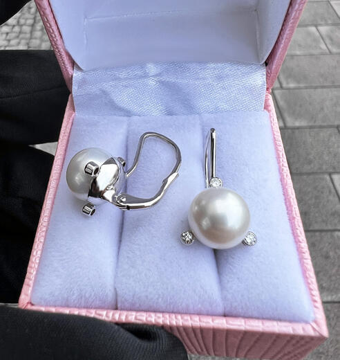 Stuchlík perlové náušnice s diamanty 023849  - 6
