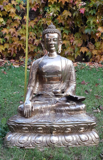 Buddha socha slitina kovů-mosaz  - 6